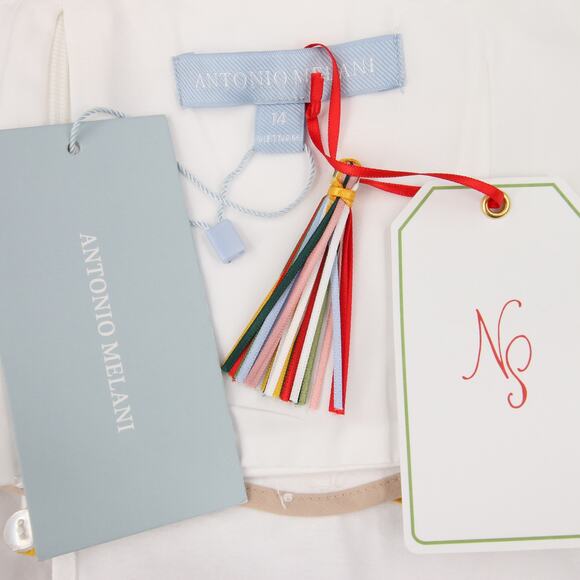 Antonio Melani x The Nat Note Zoe Scalloped Sateen Top White Green Crop Size 14 - Picture 9 of 12